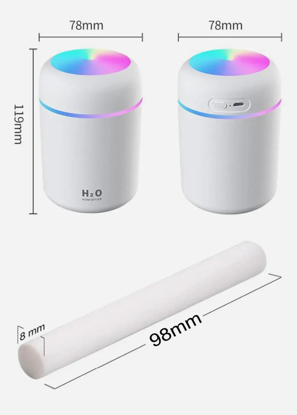 Deux humidificateurs d'air blanc pour Bébé avec éclairage RGB Babybibobu.fr